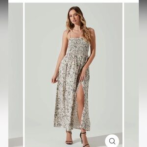 Astr Cream and Black Floral Dress Maxi